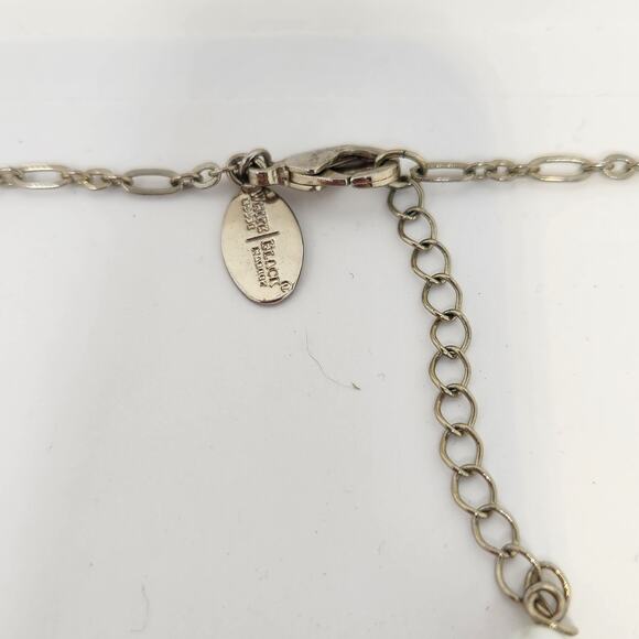 WHBM Pink Clear Rhinestone Metal Tassel Long Necklace Gold Tone Glass Bead - Picture 4 of 6